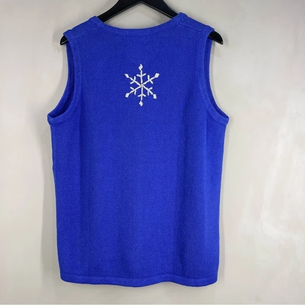 Vintage The Quacker Factory Winter Blue Vest New With out Tags .